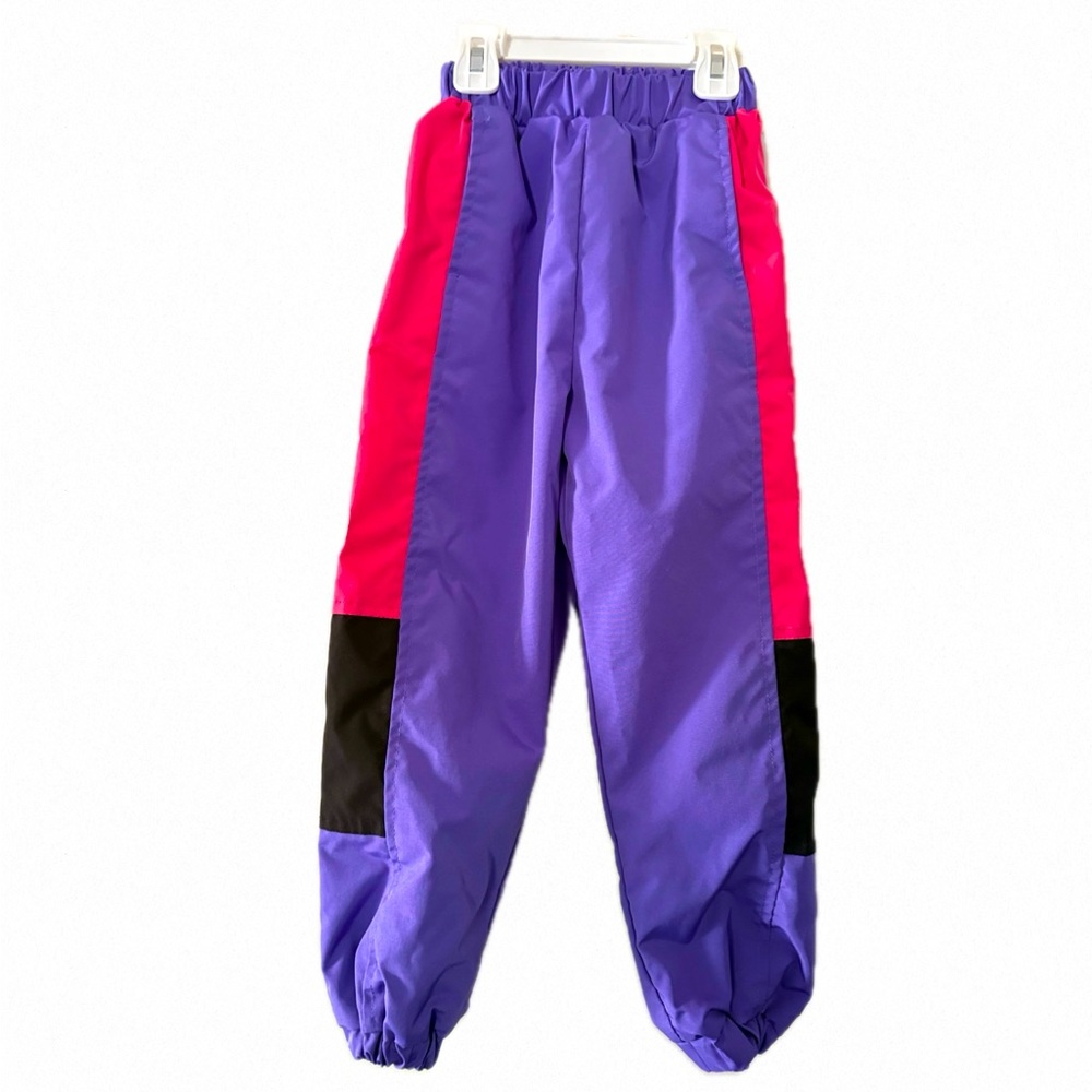 Calculated Retro Hip-Hop Kids Purple Colorblock Dance Costume Tracksuit 6Y Y2K - Picture 4 of 16
